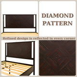 Bme Vivian 14 Inch Deluxe Bed Frame with Headboard, Rustic & Scandinavian Style with Solid Acacia Wood, No Box Spring Needed, 12 Strong Wood Slat Support, Easy Assembly, King, Rustic Golden Brown