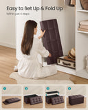 SONGMICS MAZIE Collection - 43 Inches Folding Storage Ottoman Bench, Ottoman with Storage, Foot Rest Stool, Load 660 lb, for Living Room, Synthetic Leather, Black ULSF701