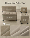 SONGMICS 15 Inches Cube Storage Ottoman, Bedroom Bench with Storage, Foot Stool with Feet, Holds Up to 660 lb, Dark Gray ULSF14GYZ