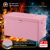 DocSafe Storage Ottoman with Lock,Fireproof Folding Ottoman Foot Rest Stool Storage Chest with Storage Safe for Important Documents,Waterproof 17 Inches Short Ottoman Foot Stool with Handles,Black