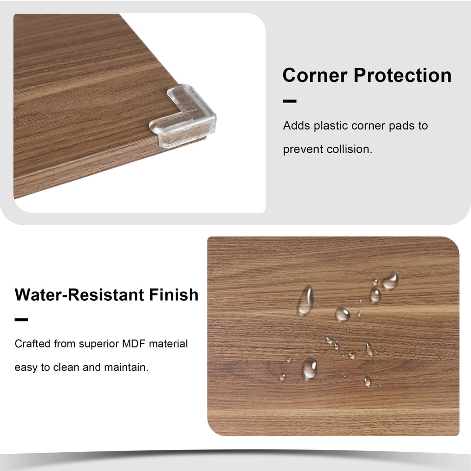 Feonase 5-Piece Dining Table Set for 4-8 People, 63" Large Extendable Kitchen Table Set with 2 Benches and 2 Square Stools, Dining Room Table with MDF Wood Board, Easy Assembly, Black