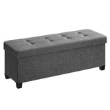 SONGMICS Storage Ottoman Bench, Foldable Foot Rest with Legs, 15 x 43 x 15.7 Inches, End of Bed Bench, Storage Chest, Load up to 660 lb, for Living Room, Bedroom, Entryway, Ink Black ULSF018B01