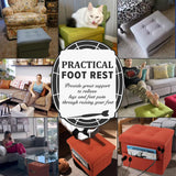 LINMAGCO Ottoman Storage Ottoman with Storage Small Foot Rest Stool Under Desk Stool Short Folding Footrest Linen Cloth Dark Gray 16X12X12IN