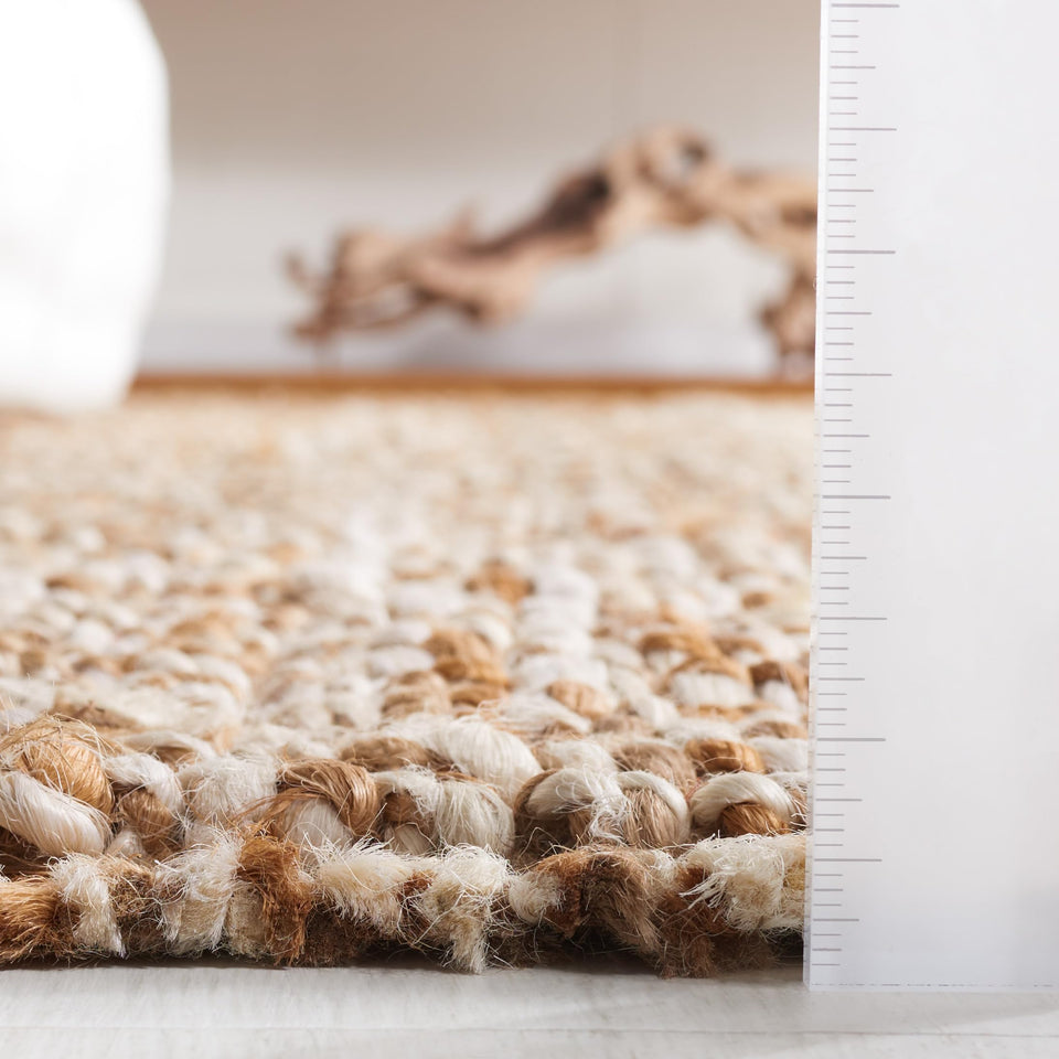 SAFAVIEH Area Rug 9x12 - Natural Fiber Collection - Large - Natural Brown, Handmade Jute, Farmhouse Style, Chunky Textured Thick Pile (NF447A)