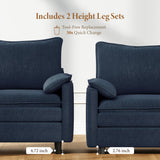 Vesgantti 142" U Shaped Sectional Couch, Comfy Cloud Modular Sectional Sofa with 2 Ottoman Deep Seat Chenille Modern Cloud Sofa, Modular Sofas for Living Room, Bedroom and Apartment, Beige