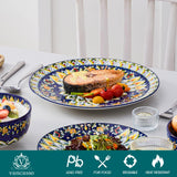 vancasso 24 Pieces Dinnerware Sets, Plates and Bowls Set, Porcelain Dishes Set for 6, Microwave and Dishwasher Safe, Scratch Resistant, Bohemian Style Dining Ware Service for 6, Series SIMI