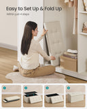 SONGMICS MAZIE Collection - 43 Inches Folding Storage Ottoman Bench, Ottoman Foot Rest, End of Bed Bench, Storage Chest, Load 660 lb, for Living Room, Bedroom, Entryway, Dark Gray ULSF77K