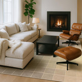 Neutral Living Room Rug - 10x14 Farmhouse Beige Brown Large Area Rug for Dining Room, Bedroom, Low Pile Lightweight Washable