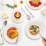 KINGSTONE Silverware Set, 60-Piece Forged Flatware Set Cutlery Set Premium Stainless Steel, Service for 12, for Kitchen, Home, Wedding, Party, Mirror Polished and Dishwasher Safe