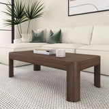 Plank+Beam Forma Coffee Table, 54 Inch Modern Coffee Table with Shelf, Contemporary Center Table with Storage Space, Rectangle Tea Table with Storage, Pecan