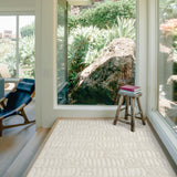 Revival Rugs Shell 5'3"x7'10" Washable Area Rug for Living Room Bedroom - 100% Recycled Oeko-TEX Certified, Medium Pile, Beige, Cream