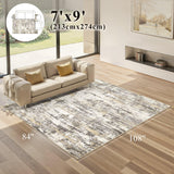 Area Rugs for Living Room: 12x15 Abstract Washable Rug Modern Neutral Large Soft Stain Resistant Non-Slip Backing Machine Table for Bedroom Dining Room Indoor Home Office Carpet - Gold Brown
