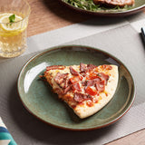 Pokini 24 Piece Dinnerware Sets for 8, Modern Stoneware Plates and Bowls Setst, Perfect for Family Gatherings & Holiday Celebrations, Easy Cleaning Dishes Set, Stack Compactly Dishware, Brown Green