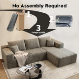 135.4" Cloud Modular Sectional Couch with 1 Ottoman,Modern Minimalist Upholstered Couches, Comfort U Shaped Sofa for Living Room,Deep Seat Corner Couch，No Assembly Required (Black,Left Facing Chaise)
