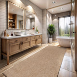 CAMILSON Easy Jute Rug 10x14, Indoor Outdoor Natural Color Fiber Area Rugs for Living Room Patio and Kitchen Rug, Sisal Boho Woven Design, Easy-Cleaning, Washable Outside Carpet Alfombras (10 x 14)