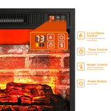 LGHM 72" Electric Fireplace with Mantel, Fireplace TV Stand for TVs Up to 80 Inch, Modern Entertainment Center with Storage, Realistic Stacked Stone Surround with Remote Control for Living Room