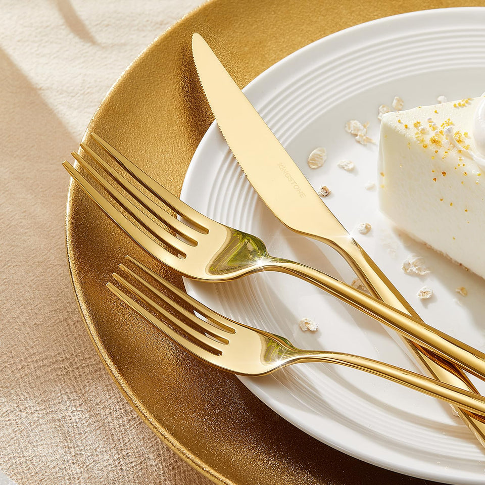 KINGSTONE Silverware Set, 60-Piece Flatware Set Cutlery Set Premium 18/10 Stainless Steel, Tableware Include Forks Knives Spoons for Home Kitchen Restaurant Wedding, Dishwasher Safe