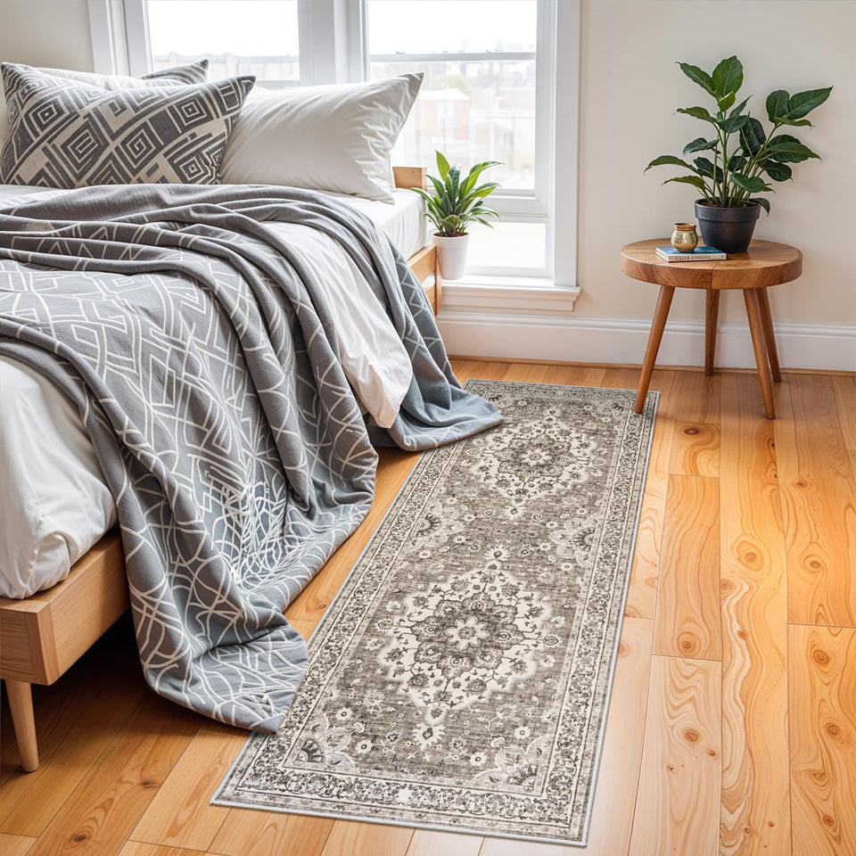 TOPRUUG Washable Oriental Area Rug - 12x15 Rugs for Living Room Soft Carpet for Bedroom Waterproof Floral Distressed Indoor Stain Resistant Non-Shedding Floor Carpets (Green, 12x15)