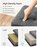 SONGMICS Storage Ottoman Bench, Foldable Foot Rest with Legs, 15 x 43 x 15.7 Inches, End of Bed Bench, Storage Chest, Load up to 660 lb, for Living Room, Bedroom, Entryway, Ink Black ULSF018B01