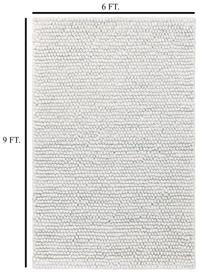 S & L Homes Wool Cotton Hand Woven Chunky Knit Popcorn Rug - Ivory Contemporary Area Rug for Living Room Bedroom (8' x 10' - Ivory)