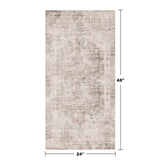 Neutral Living Room Rug - 10x14 Farmhouse Beige Brown Large Area Rug for Dining Room, Bedroom, Low Pile Lightweight Washable