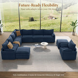 Vesgantti 142" U Shaped Sectional Couch, Comfy Cloud Modular Sectional Sofa with 2 Ottoman Deep Seat Chenille Modern Cloud Sofa, Modular Sofas for Living Room, Bedroom and Apartment, Beige