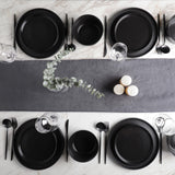Stone Lain Celina Stoneware 32 Piece Dinnerware Set, Plates and Bowls, Black Matte Dish Collection, Service for 8 – Contemporary Minimalist Style, Microwave & Dishwasher Safe