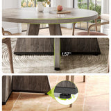 LITTLE TREE Round Dining Table for 4-6 People, 47 Inches Dining Room Table with Wooden Pedestal Base, Brown Dinner Tables, Circle Kitchen Tables for Dining Room, Kitchen, Living Room(Table Only)