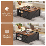 SEDETA 31.5" Lift Top Coffee Table with Storage, Square Coffee Tables for Living Room, Farmhouse Coffee Table with Large Hidden Storage Compartment and Adjustable Shelves, Black
