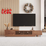 NessCarsti Mid Century Modern TV Stand for 80+ Inch TVs, 94.48" Walnut Console with Ample Storage – Stylish Entertainment Center for Living Room or Bedroom