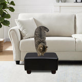 CAROLMADE Small Foot Stool Ottoman Footstool with Legs Under Desk Footrest for Living Room Bedroom and Office, Soft Ivory White