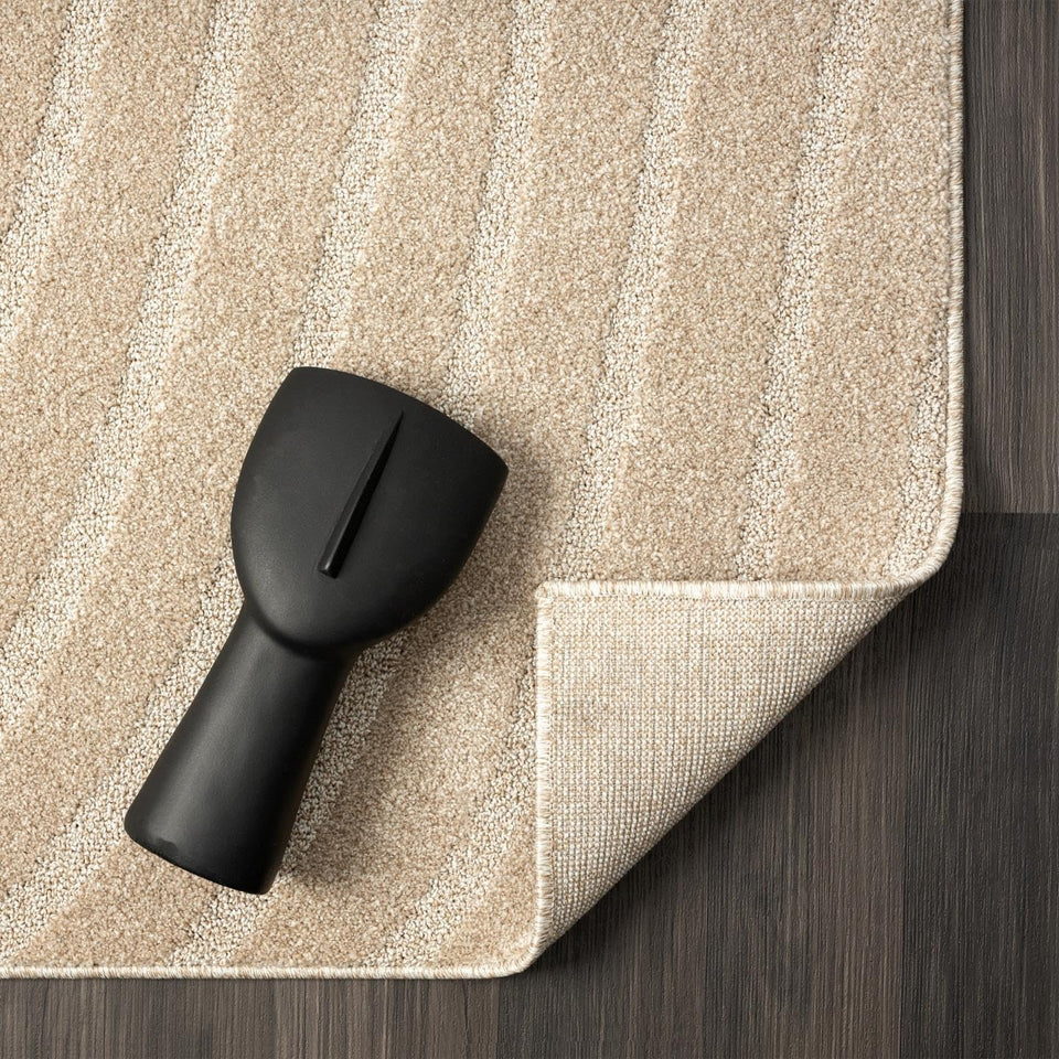 LUXE WEAVERS Modern Geometric Wave Cream 9x12 Area Rug