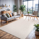 CAMILSON Easy Jute Rug 10x14, Indoor Outdoor Natural Color Fiber Area Rugs for Living Room Patio and Kitchen Rug, Sisal Boho Woven Design, Easy-Cleaning, Washable Outside Carpet Alfombras (10 x 14)