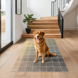 Neutral Living Room Rug - 10x14 Farmhouse Beige Brown Large Area Rug for Dining Room, Bedroom, Low Pile Lightweight Washable