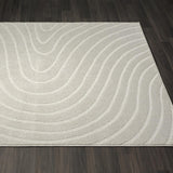 LUXE WEAVERS Modern Geometric Wave Cream 9x12 Area Rug