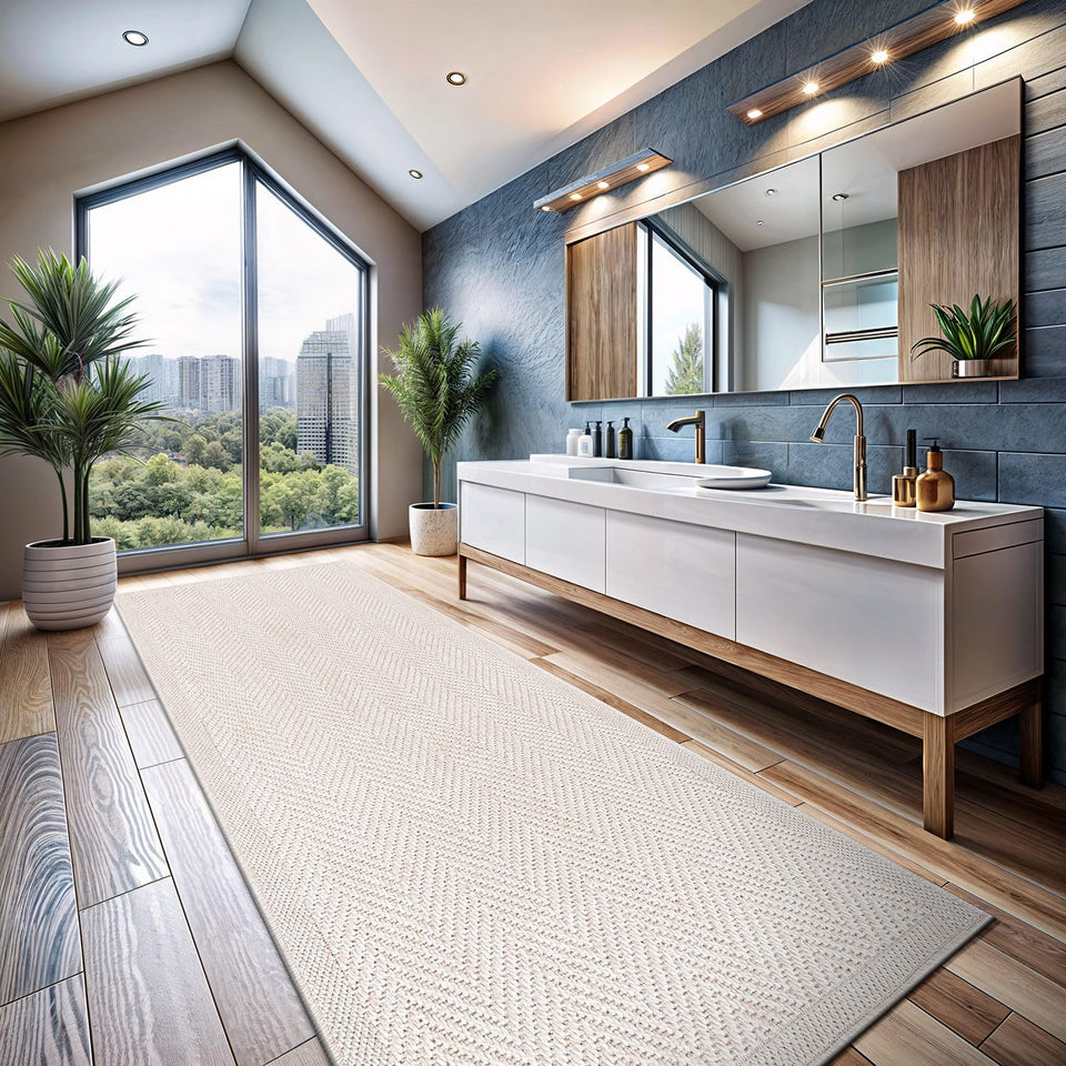 CAMILSON Easy Jute Rug 10x14, Indoor Outdoor Natural Color Fiber Area Rugs for Living Room Patio and Kitchen Rug, Sisal Boho Woven Design, Easy-Cleaning, Washable Outside Carpet Alfombras (10 x 14)