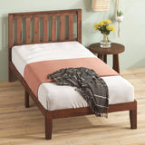 Zinus 12 Inch Solid Wood Platform Bed with Headboard/No Box Spring Needed/Wood Slat Support/Rustic Pine Finish, Queen