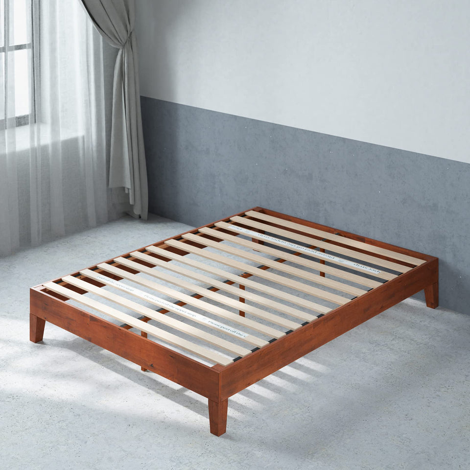 ZINUS Vivek Deluxe Wood Platform Bed Frame with Headboard, Wood Slat Support, No Box Spring Needed, Easy Assembly, Queen