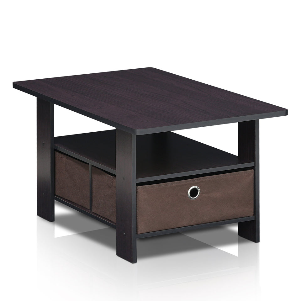 FURINNO Turn-N-Tube Coffee Table, 31.22D x 15.5W x 15.8H in, French Oak Grey/Black/Black