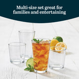 Libbey Ascent Tumbler and Rocks Drinking Glasses Set of 16, Glass Drinking Glasses with Curvature, Versatile Glassware Set for Parties and More