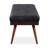 POLY & BARK Napa 72" Apartment Sofa – Italian-Tanned Full-Grain Pure-Aniline or Semi-Aniline Leather, Feather-Down Cushioning, Kiln-Dried Solid Wood Frame, Walnut Legs - Cognac Tan