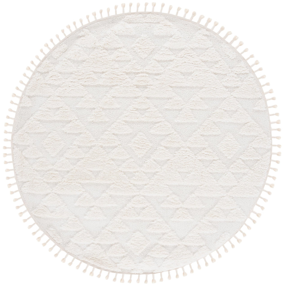 SAFAVIEH Area Rug 8x10 - Moroccan Tassel Shag Collection - Large - Ivory & Brown, Boho Design, Non-Shedding & Easy Cleaning, Plush Pile, Ideal for Living Room, Bedroom, Dining Space (MTS688A)