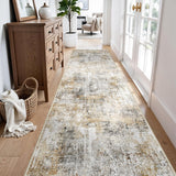 12x15 Area Rug for Living Room – Large Modern Neutral Abstract Thin Washable Carpet, Soft Low Pile Non-Slip Stain-Resistant for Bedroom Dining Room Home Office (Beige Grey)