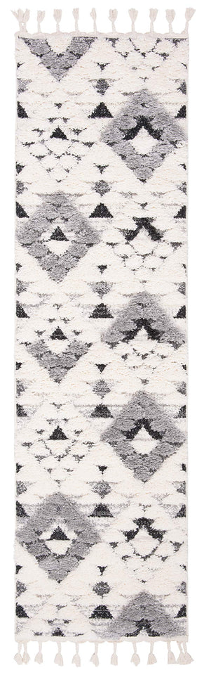 SAFAVIEH Area Rug 8x10 - Moroccan Tassel Shag Collection - Large - Ivory & Brown, Boho Design, Non-Shedding & Easy Cleaning, Plush Pile, Ideal for Living Room, Bedroom, Dining Space (MTS688A)