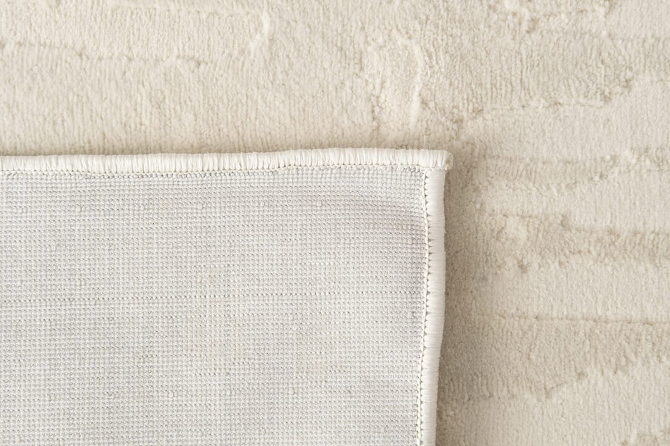 Revival Rugs Shell 5'3"x7'10" Washable Area Rug for Living Room Bedroom - 100% Recycled Oeko-TEX Certified, Medium Pile, Beige, Cream