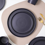 Stone Lain Celina Stoneware 32 Piece Dinnerware Set, Plates and Bowls, Black Matte Dish Collection, Service for 8 – Contemporary Minimalist Style, Microwave & Dishwasher Safe