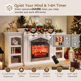 LGHM 72" Electric Fireplace with Mantel, Fireplace TV Stand for TVs Up to 80 Inch, Modern Entertainment Center with Storage, Realistic Stacked Stone Surround with Remote Control for Living Room