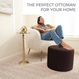 ZICOTO Beautiful Boucle Pouf Ottoman and Foot Rest - Elevate Your Living Room Decor with Lightweight Comfort and Charm - A Round Modern Foam Filled Foot Stool Perfect to Rest Your Feet