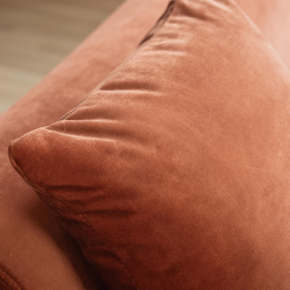 Acanva Luxury Modern Tight Curved Back Velvet Sofa, Minimalist Style Comfy Couch for Living Room Apartment, 3 Seater, Cream