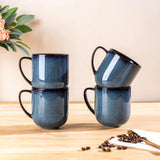 LeRatio Ceramic Dinnerware Sets for 6,Plates and Bowls Sets,Handmade Reactive Glaze Dishes Set,Chip Resistant and Scratch Resistant | Oven&Dishwasher & Microwave Safe-Blue(18PCS)